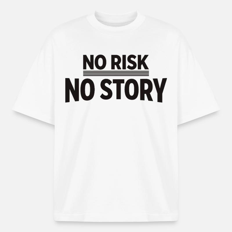AUCUN RISQUE SANS HISTOIRE Déclaration d’aventure - T-shirt unisexe boxy épais biologique Stanley/Stella - blanc