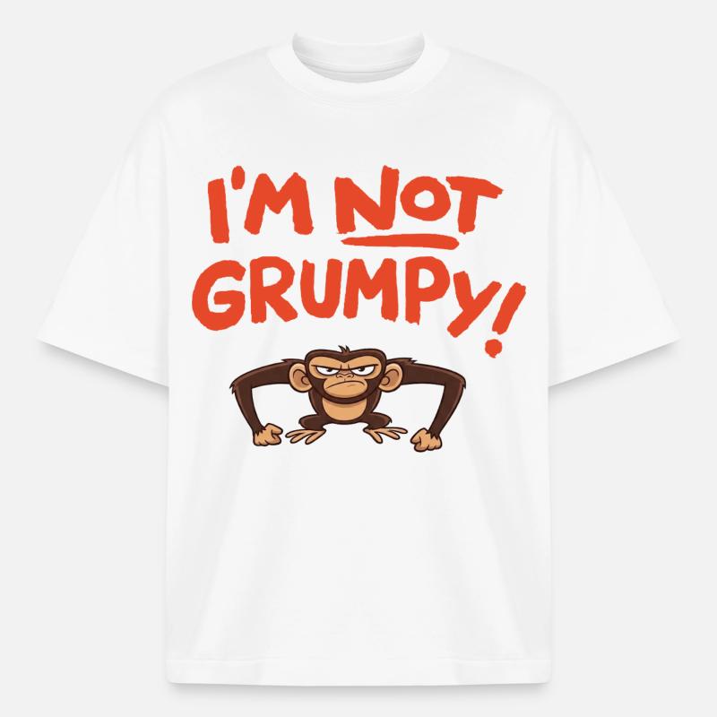 I´m not grumpy - T-shirt unisexe épais coupe boxy Stanley/Stella - blanc