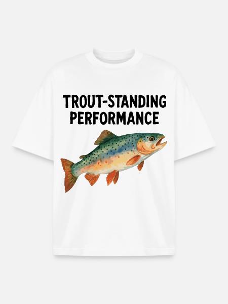 Forelle Aquarell: Trout-standing Performance - Boxy Heavyweight Unisex Organic T-Shirt von Stanley/Stella - Weiß