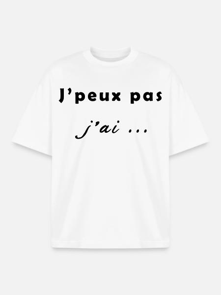 je_peux_pas_j-ai_--- - T-shirt unisexe boxy épais biologique Stanley/Stella - blanc