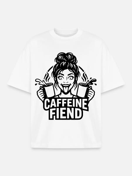 Caffeine Fiend - Boxy Heavyweight Unisex Organic T-Shirt von Stanley/Stella - Weiß