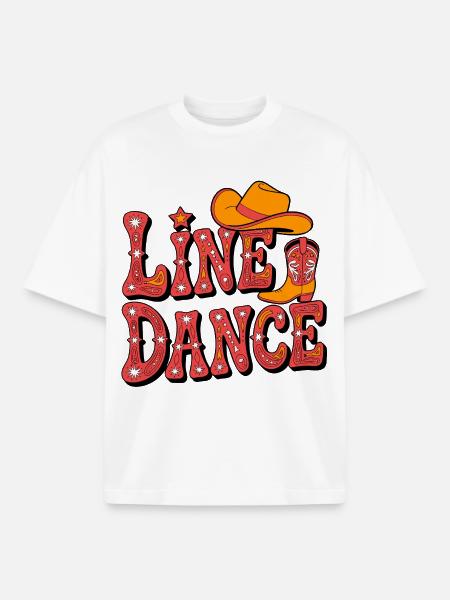 Line Dance Western Flair - Boxy Heavyweight Unisex Organic T-Shirt by Stanley/Stella - white