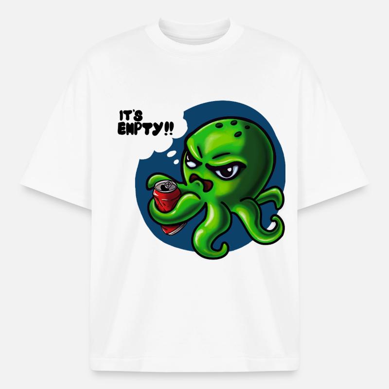 Grumpy Kraken - Boxy Heavyweight Unisex Organic T-Shirt by Stanley/Stella - white
