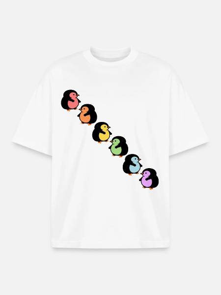 Inclusion Diversity Penguins - Boxy Heavyweight Unisex Organic T-Shirt by Stanley/Stella - white
