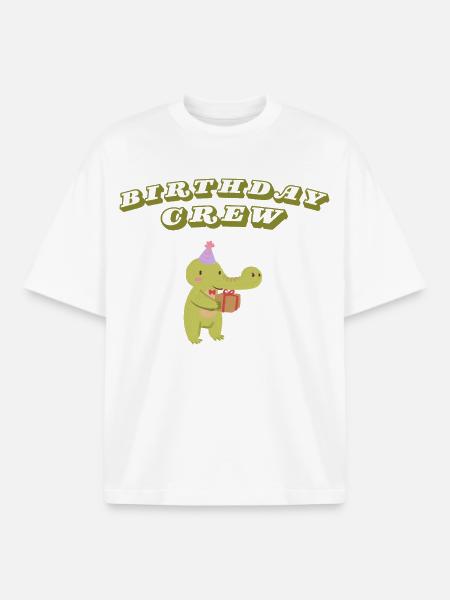 Birthday Crew - Boxy Heavyweight Unisex Organic T-Shirt von Stanley/Stella - Weiß