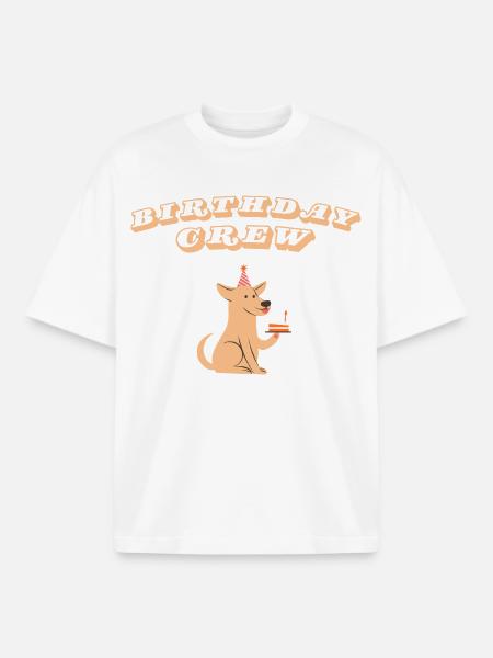 Birthday Crew - Boxy Heavyweight Unisex Organic T-Shirt von Stanley/Stella - Weiß