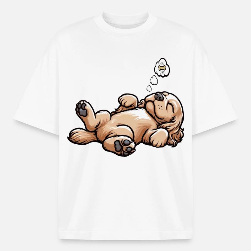 Cocker Spaniel Cockerhund Cocker Spaniel Besitzer - Boxy Heavyweight Unisex Organic T-Shirt von Stanley/Stella - Weiß