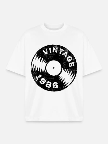 Millésime 1986 - T-shirt unisexe boxy épais biologique Stanley/Stella - blanc