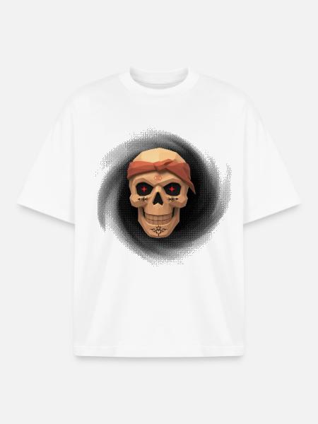 Black hole thug skull t-shirt design. - Boxy Heavyweight Unisex Organic T-Shirt by Stanley/Stella - white