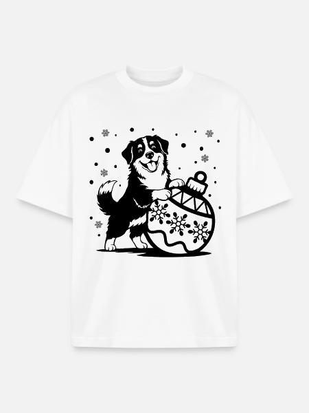 Joyful Bernese Dog from Bombk - Boxy Heavyweight Unisex Organic T-Shirt by Stanley/Stella - white