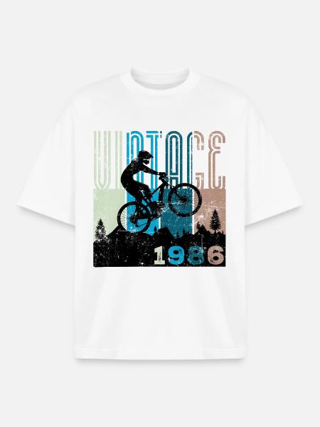 Millésime 1986 - T-shirt unisexe boxy épais biologique Stanley/Stella - blanc