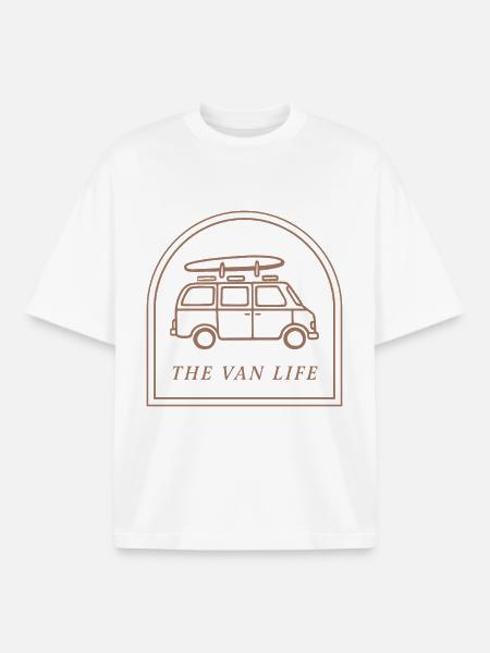 Vanlife, Surf-Roadtrip-Strandästhetik - Boxy Heavyweight Unisex Organic T-Shirt von Stanley/Stella - Weiß
