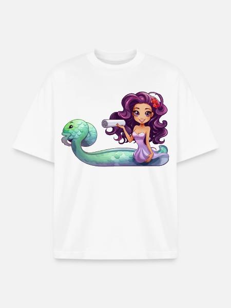 Underwater sorceress with role - Boxy Heavyweight Unisex Organic T-Shirt by Stanley/Stella - white