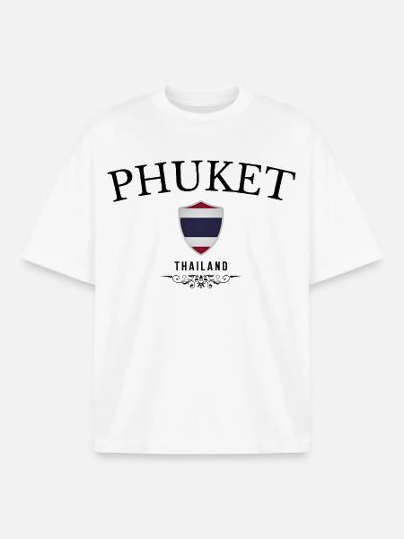 Phuket-Souvenir, elegantes Design Phuket - Boxy Heavyweight Unisex Organic T-Shirt von Stanley/Stella - Weiß