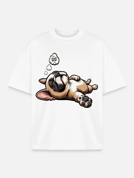 French Bulldog Frenchie Frenchie Owner - Boxy Heavyweight Unisex Organic T-Shirt by Stanley/Stella - white