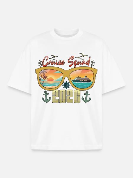 Cruise Squad Family Vacation Trip Cruising - Boxy Heavyweight Unisex Organic T-Shirt by Stanley/Stella - white
