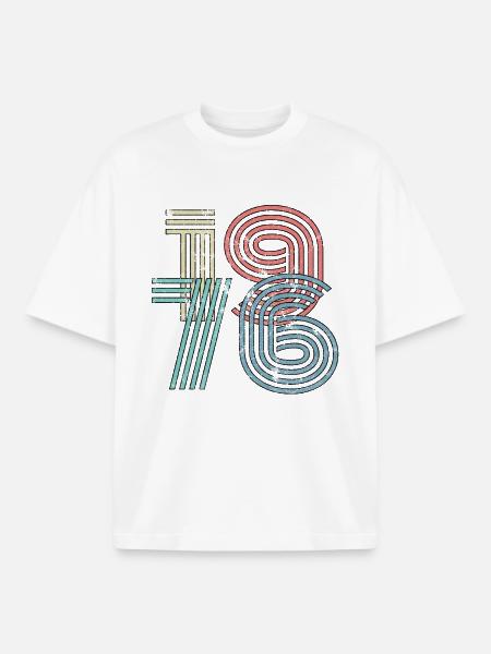 1976 50th Birthday - Boxy Heavyweight Unisex Organic T-Shirt by Stanley/Stella - white