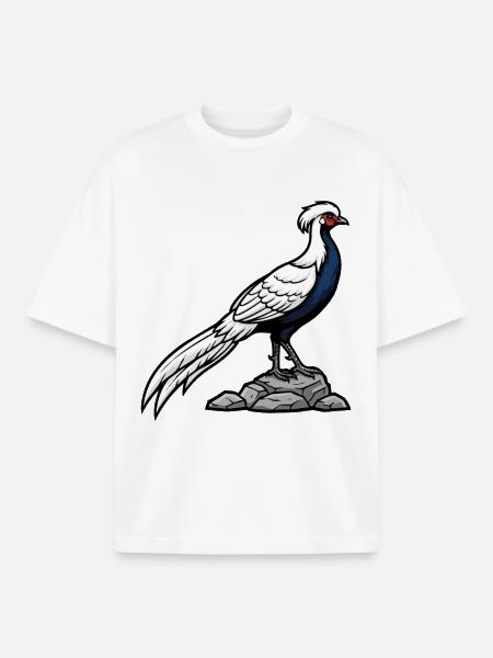 Silver Pheasant Majestic Wild Chic - Boxy Heavyweight Unisex Organic T-Shirt by Stanley/Stella - white
