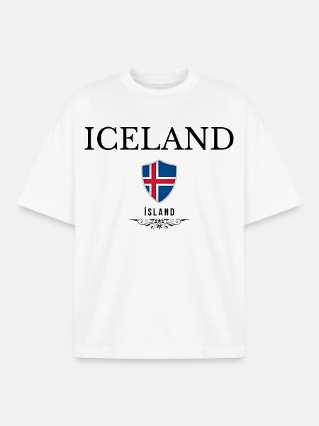 Flag of Iceland, Icelandic pride - Boxy Heavyweight Unisex Organic T-Shirt by Stanley/Stella - white