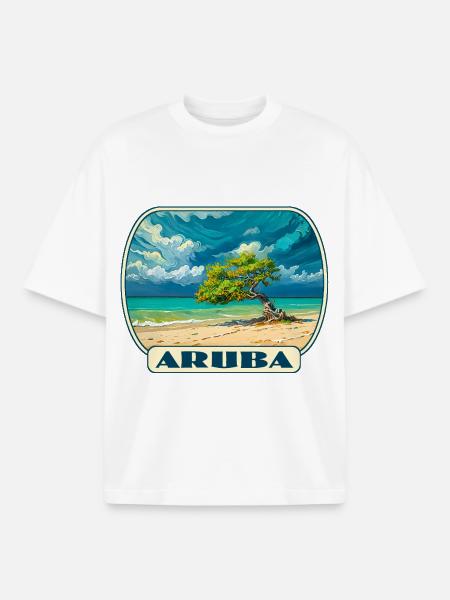 Aruba - T-shirt unisexe boxy épais biologique Stanley/Stella - blanc