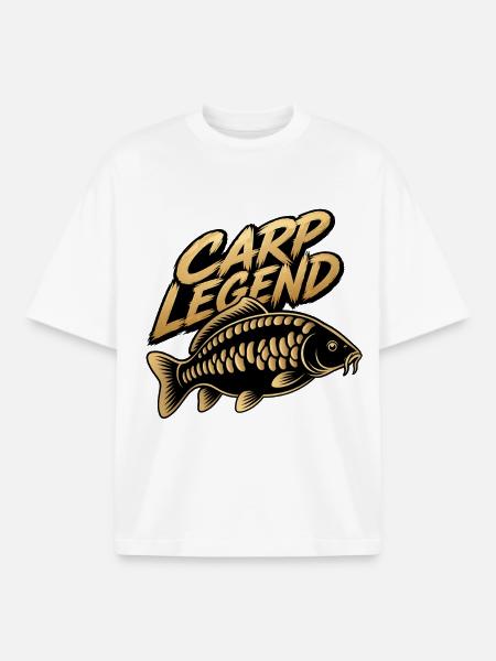Carp Legend Angelangler-Design - Boxy Heavyweight Unisex Organic T-Shirt von Stanley/Stella - Weiß