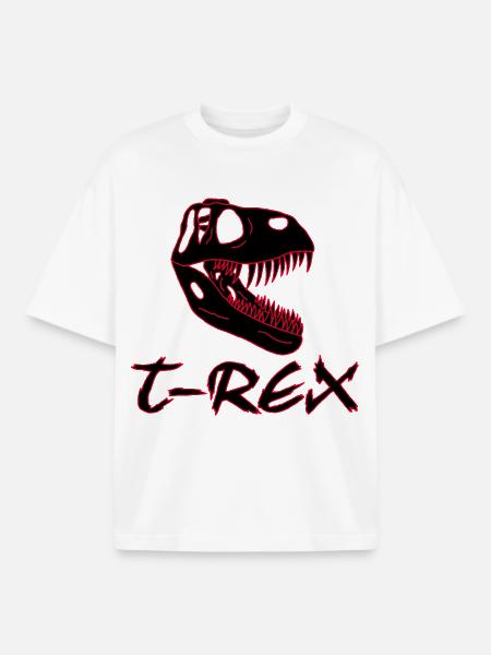 tyrannosaur - Boxy Heavyweight Unisex Organic T-Shirt by Stanley/Stella - white