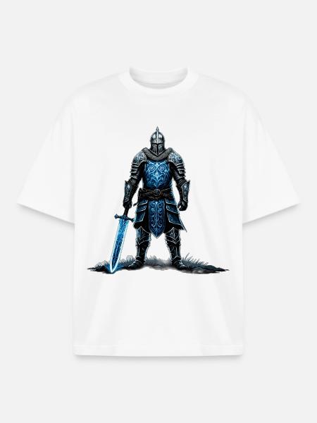 Blue Knight's Sword - Boxy Heavyweight Unisex Organic T-Shirt by Stanley/Stella - white