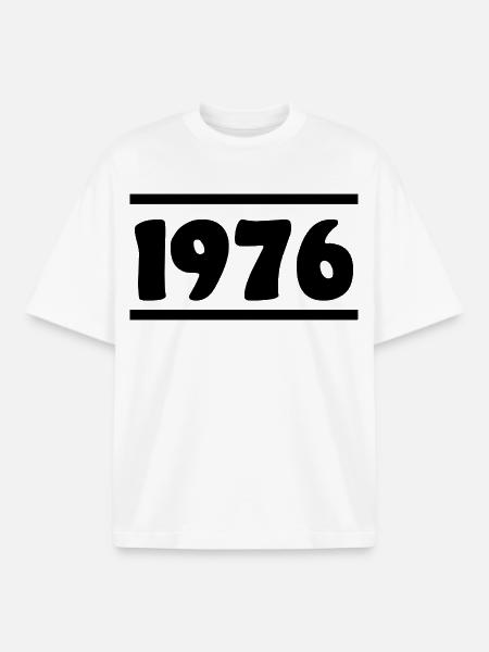 1976 Birthday 1976 - Boxy Heavyweight Unisex Organic T-Shirt by Stanley/Stella - white