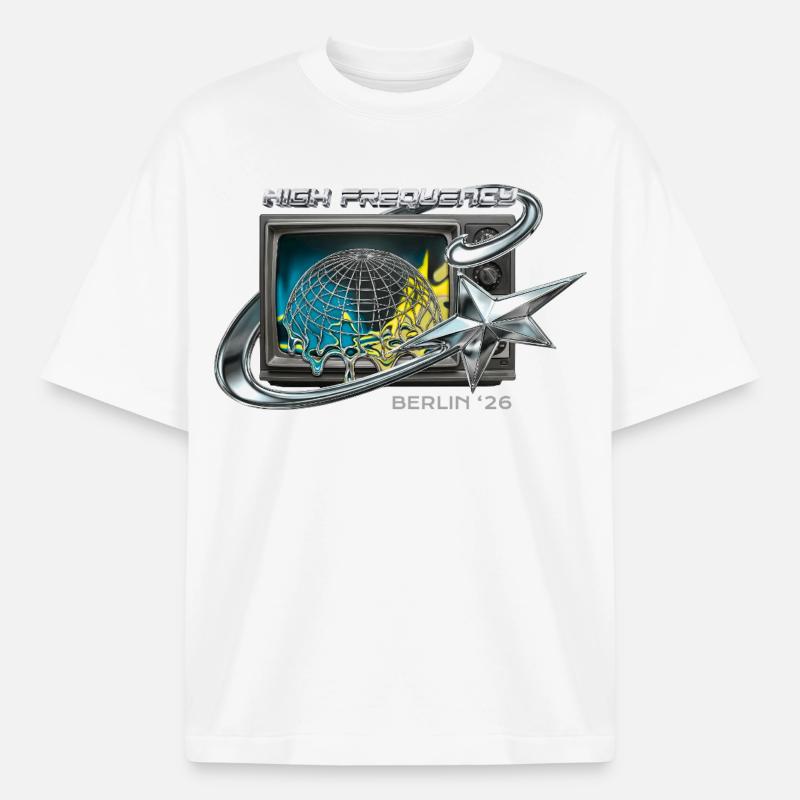 High Frequency Berlin 26 Retro Tech - Boxy Heavyweight Unisex Organic T-Shirt von Stanley/Stella - Weiß