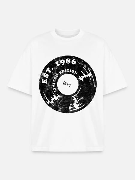 Millésime 1986 - T-shirt unisexe boxy épais biologique Stanley/Stella - blanc