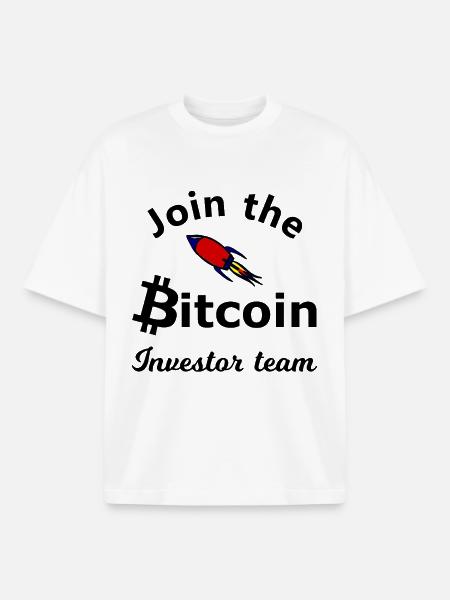 Bitcoin rocket to the moon - Boxy Heavyweight Unisex Organic T-Shirt by Stanley/Stella - white