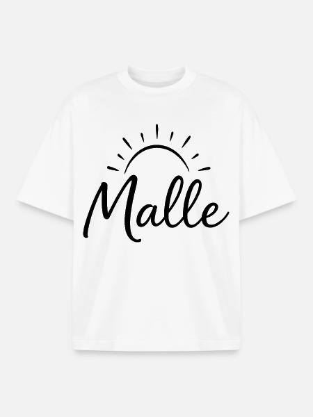 Malle Schriftzug Sonne - Boxy Heavyweight Unisex Organic T-Shirt von Stanley/Stella - Weiß
