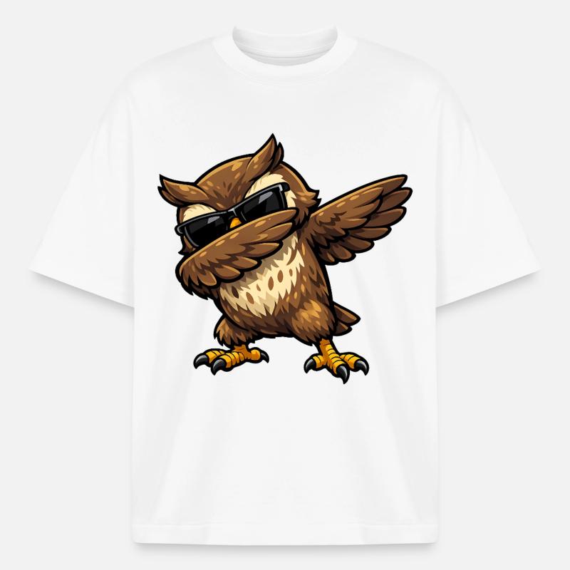 Dabbing Eule - Boxy Heavyweight Unisex Organic T-Shirt von Stanley/Stella - Weiß