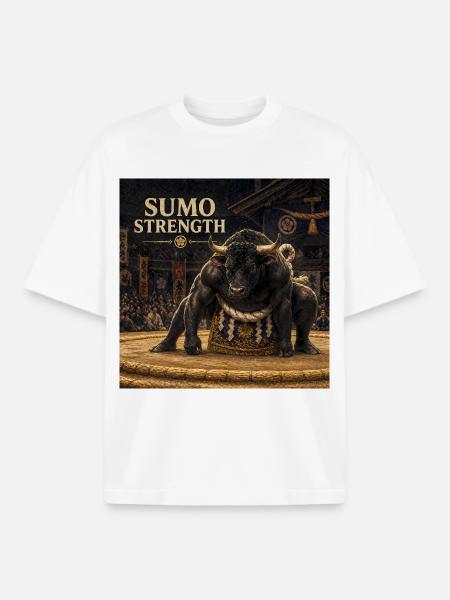 Japanese Wagyu Yokozuna Design - Boxy Heavyweight Unisex Organic T-Shirt by Stanley/Stella - white