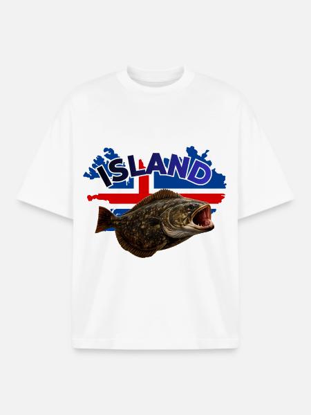 Halibut Fishing Iceland - Boxy Heavyweight Unisex Organic T-Shirt by Stanley/Stella - white