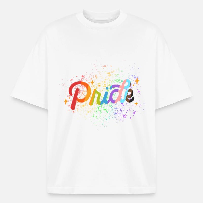 Pridemix Farbspritzer - Boxy Heavyweight Unisex Organic T-Shirt von Stanley/Stella - Weiß