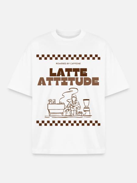 Latte Attitude - Boxy Heavyweight Unisex Organic T-Shirt by Stanley/Stella - white