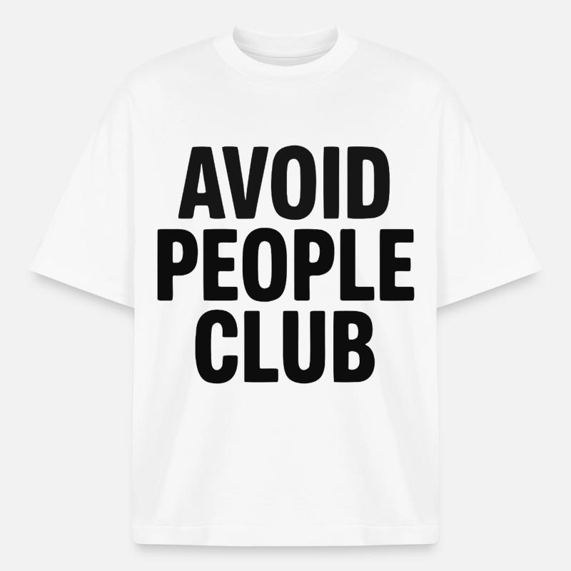 Introverted Humor People Avoid - Boxy Heavyweight Unisex Organic T-Shirt by Stanley/Stella - white