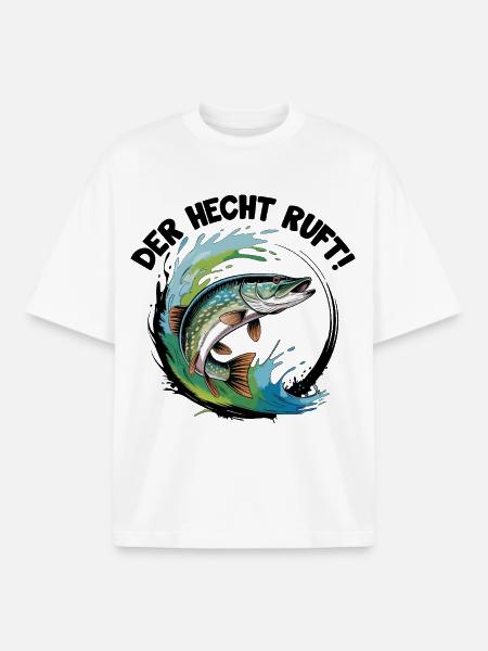 Der Hecht ruft - Boxy Heavyweight Unisex Organic T-Shirt von Stanley/Stella - Weiß