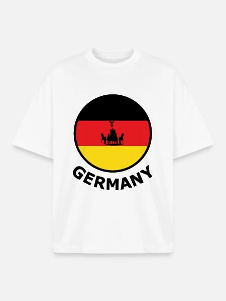 Imperial Germany Wagon Flag Semicircle - Boxy Heavyweight Unisex Organic T-Shirt by Stanley/Stella - white