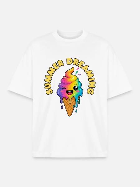 Summer Dreaming - Boxy Heavyweight Unisex Organic T-Shirt by Stanley/Stella - white