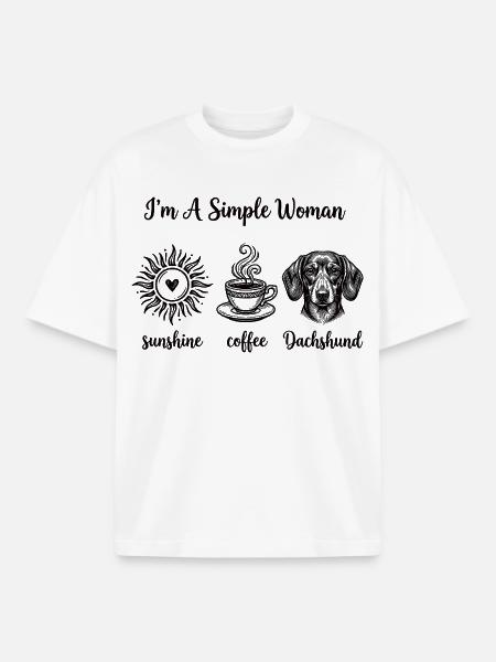 Einfache Dackel-Liebhaber - Boxy Heavyweight Unisex Organic T-Shirt von Stanley/Stella - Weiß