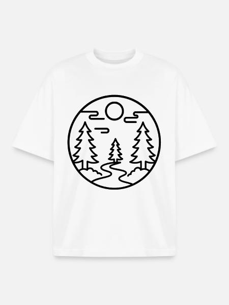 Moonforest Path Silhouette - Boxy Heavyweight Unisex Organic T-Shirt by Stanley/Stella - white