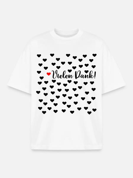 Dankbarkeit Vielen Dank Herzen - Boxy Heavyweight Unisex Organic T-Shirt von Stanley/Stella - Weiß