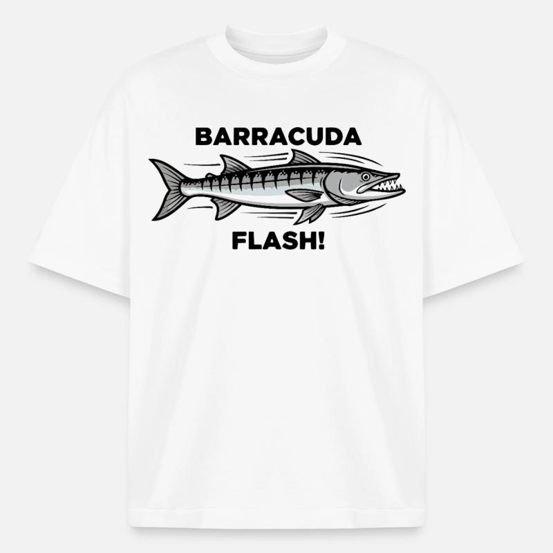 Barracuda Flash Predator Sea Barracuda - Boxy Heavyweight Unisex Organic T-Shirt von Stanley/Stella - Weiß