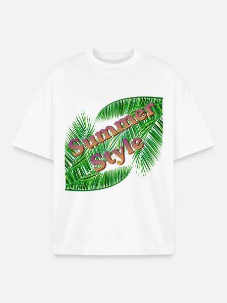 Summer Style mit Palmen - Boxy Heavyweight Unisex Organic T-Shirt von Stanley/Stella - Weiß