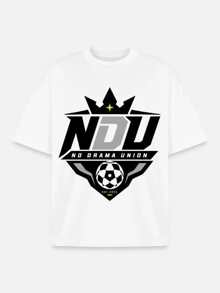 NDU – No Drama Union - Boxy Heavyweight Unisex Organic T-Shirt by Stanley/Stella - white