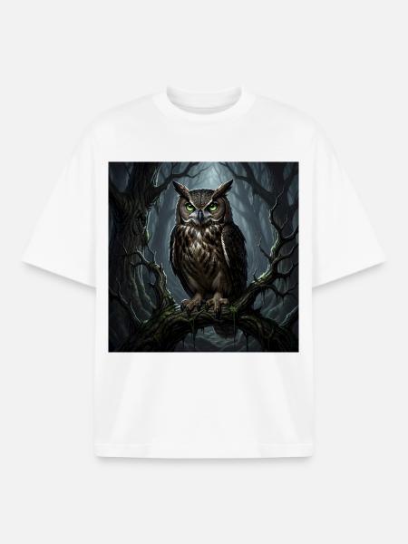 Uhu wächter des Waldes - Boxy Heavyweight Unisex Organic T-Shirt von Stanley/Stella - Weiß