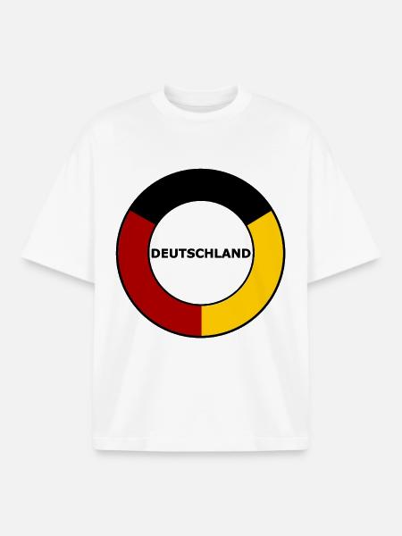 Roter Gelber Deutschland Halbring Schwarz - Boxy Heavyweight Unisex Organic T-Shirt von Stanley/Stella - Weiß