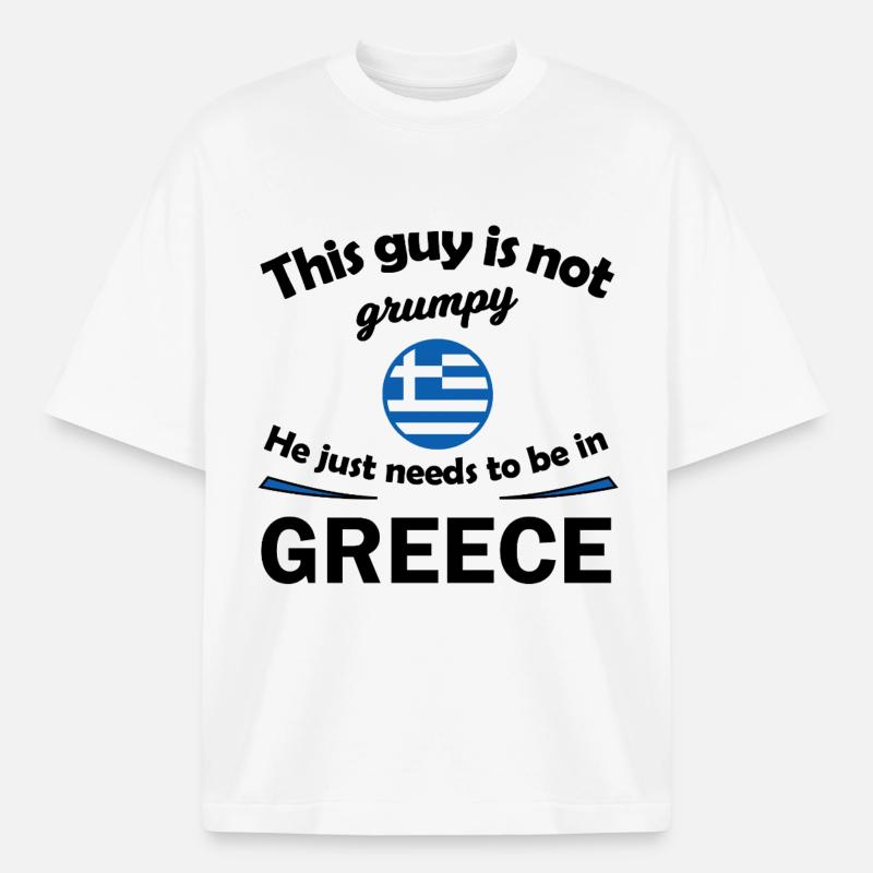 Supporters de Grèce - T-shirt unisexe boxy épais biologique Stanley/Stella - blanc